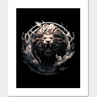 Fiery Lion Posters and Art